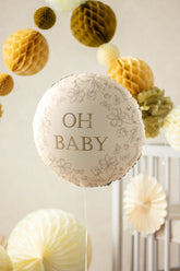 Floral Oh Baby Round Foil Balloon
